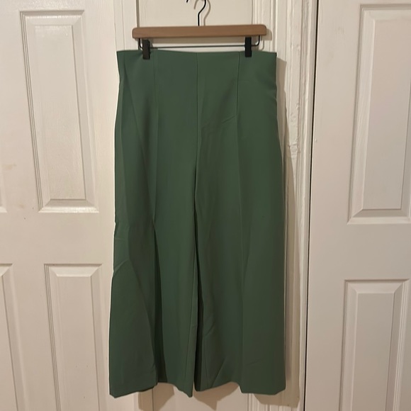 Zara Pants - Zara sage green ultra high waisted wide leg pants size XL